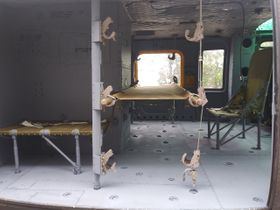 interior completely painted to medevac specs and stenciled
