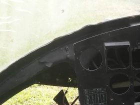 stripped cockpit, no radios or instruments, no chin bubbles